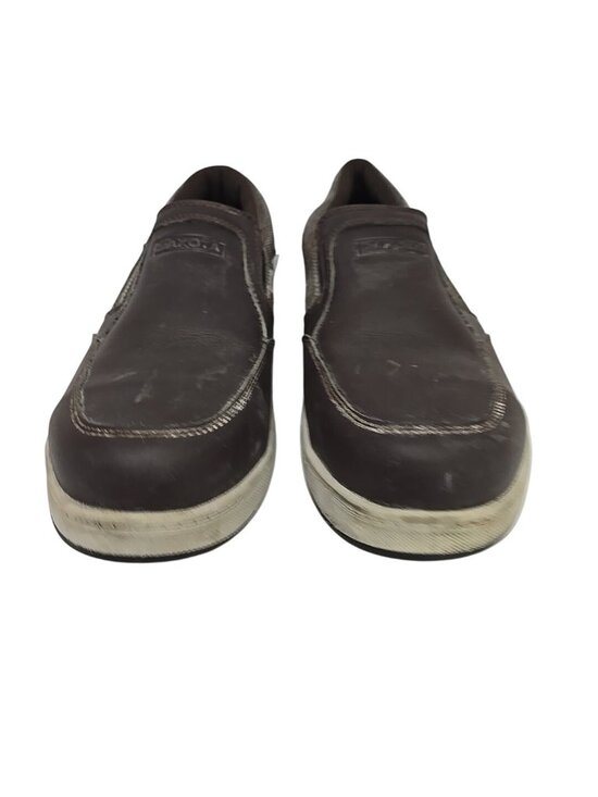 DAKOTA Men\'s Slip-On Street Sport STSP Safety Work Shoes 3819 Brown Leather 12M